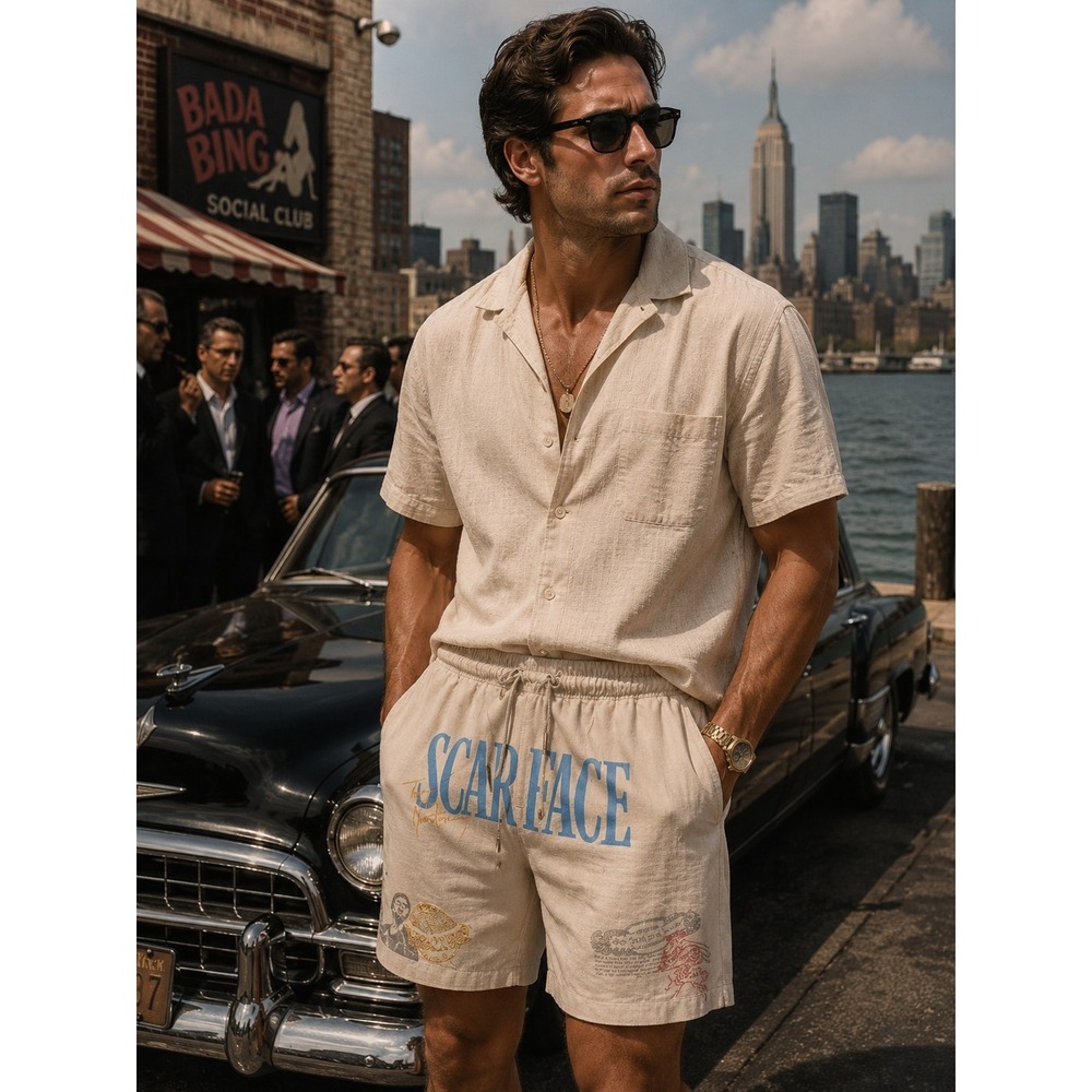 SCARFACE X SHOE PALACE Men's‎ XL Shorts Beige Drawstring -2251